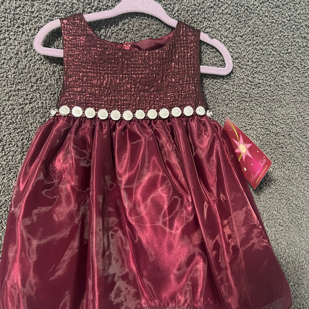 Infant dark red dress